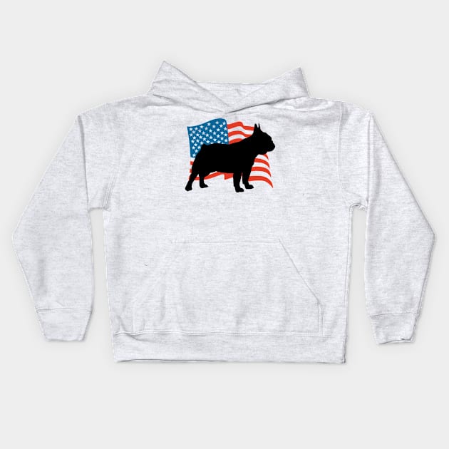 Frenchie French Bulldog USA America - Dog Lover Dogs Kids Hoodie by fromherotozero